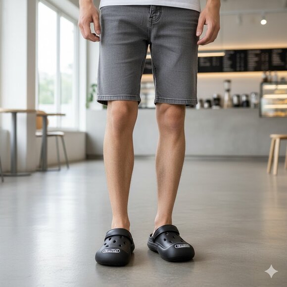 Lightweight EVA Clogs with Smile Design – Breathable Sli！！BLACK - Picture 4 of 4